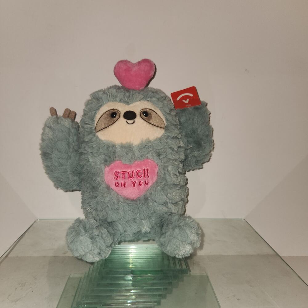 Aurora 10" Stuck On You Sloth Plush Valentines plushy softy toy NWT